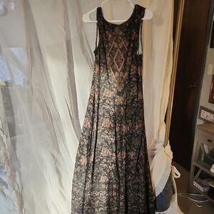 Free People Black and Pink Floral Dress Size M